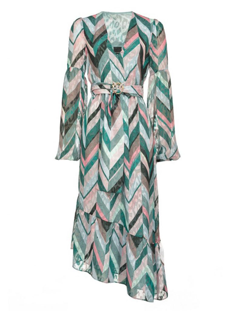 Vestito lungo a righe motivo chevron - PINKO